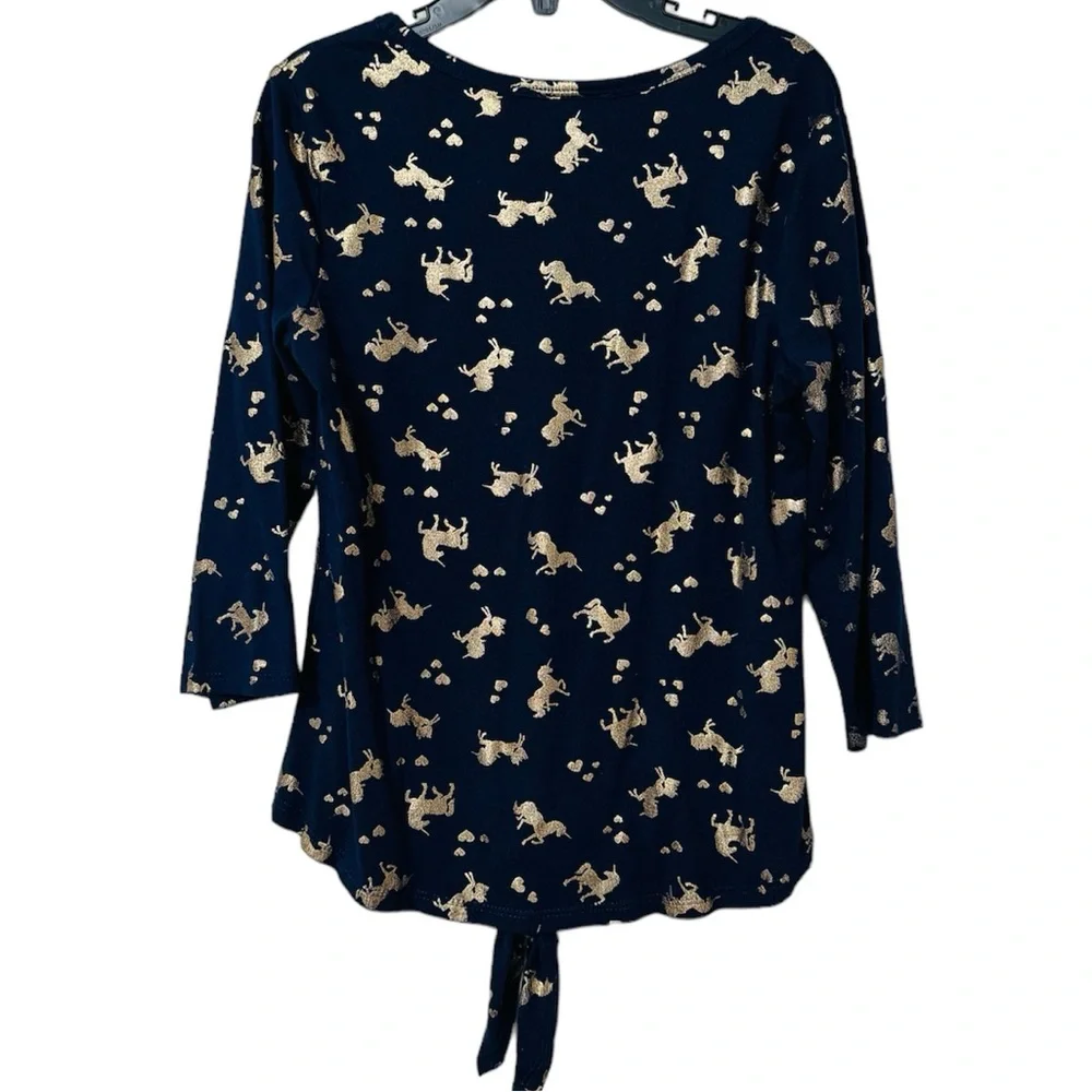 Lily Bleu Girls Size 7/8 Dark Blue Unicorn Shirt